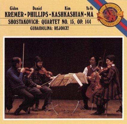 <p>Dmitri Shostakovich: String Quartet No. 15, Op. 144 / Sofia Gubaidulina: Rejoice!</p>

